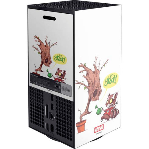 Marvel Rocket Raccoon and Groot Tall Tails XBox Series X Digital Edition Console Skin